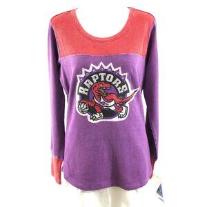 NBA Toronto Raptors Womens Thermal Top Throwback Retro Purple Red Size L